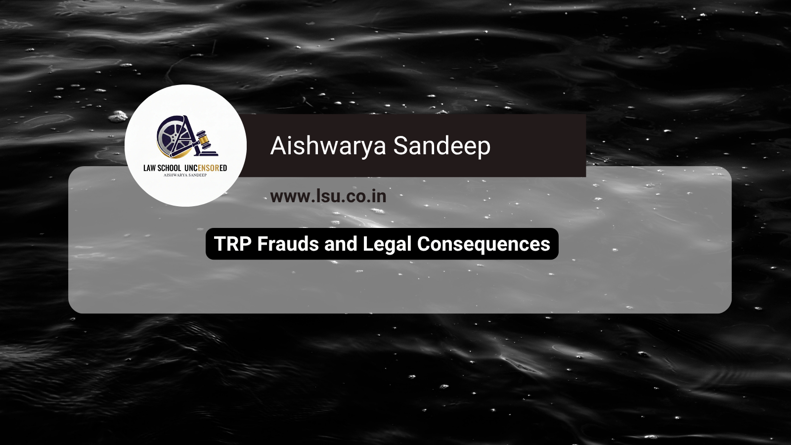 TRP Frauds and Legal Consequences