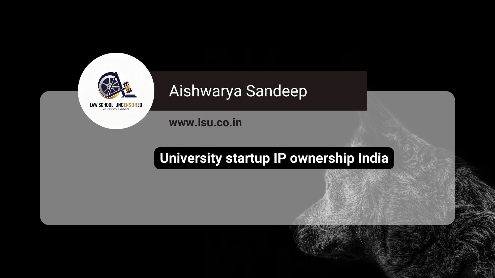 University startup IP ownership India