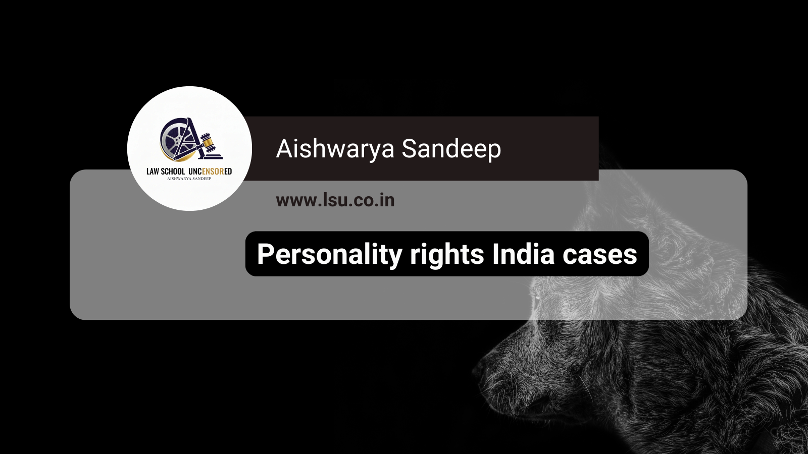Personality rights India cases
