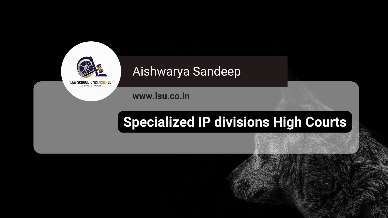 Specialized IP divisions High Courts