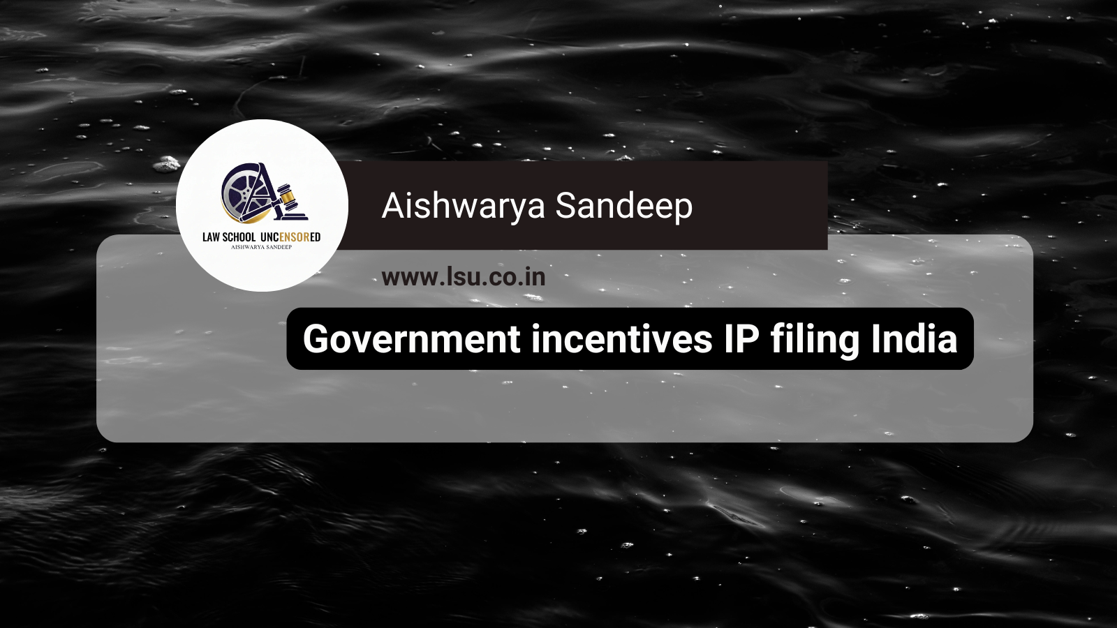 Government incentives IP filing India