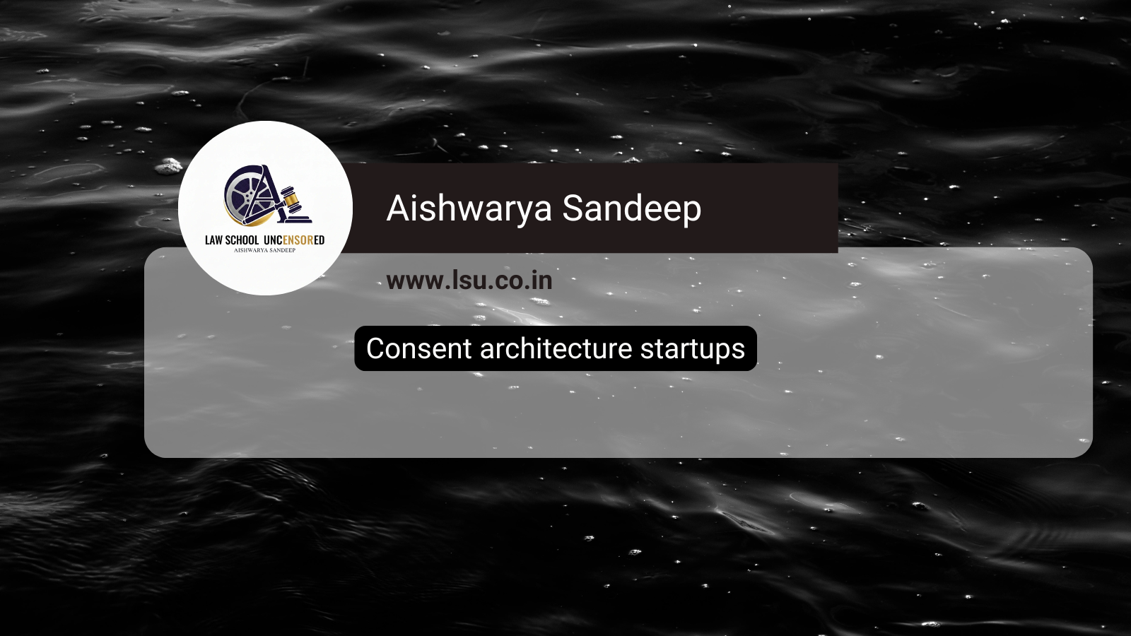 Consent architecture startups