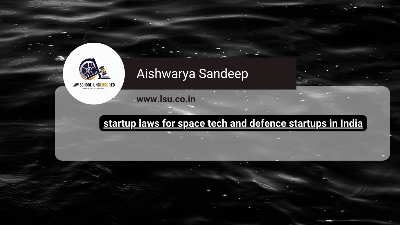 Startup laws for space tech and defence startups in India