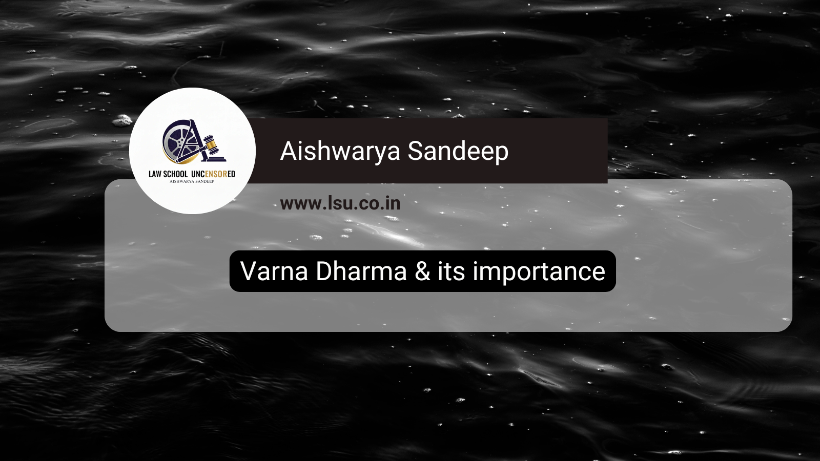 Varna Dharma & its importance