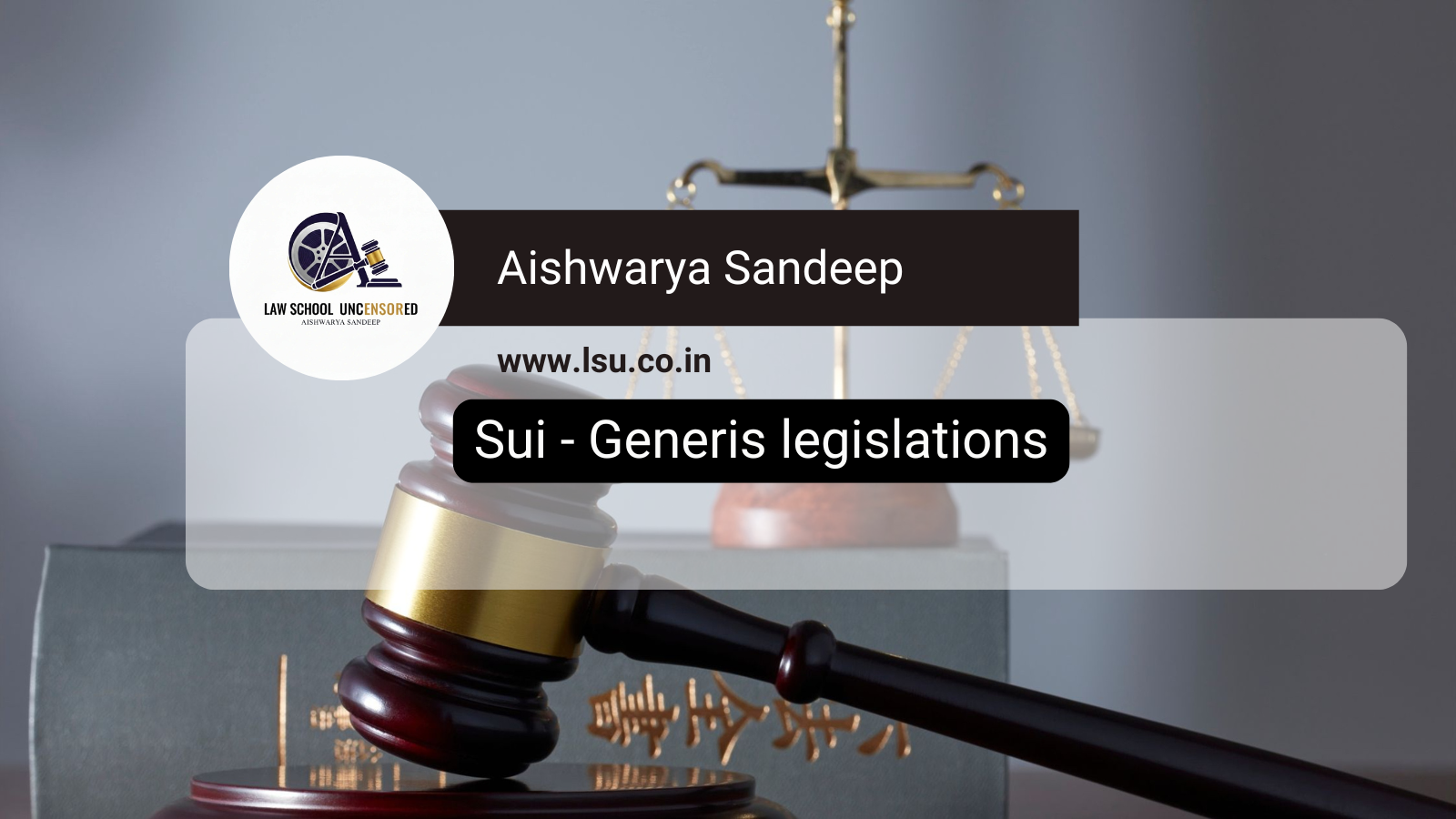 Sui – Generis legislations