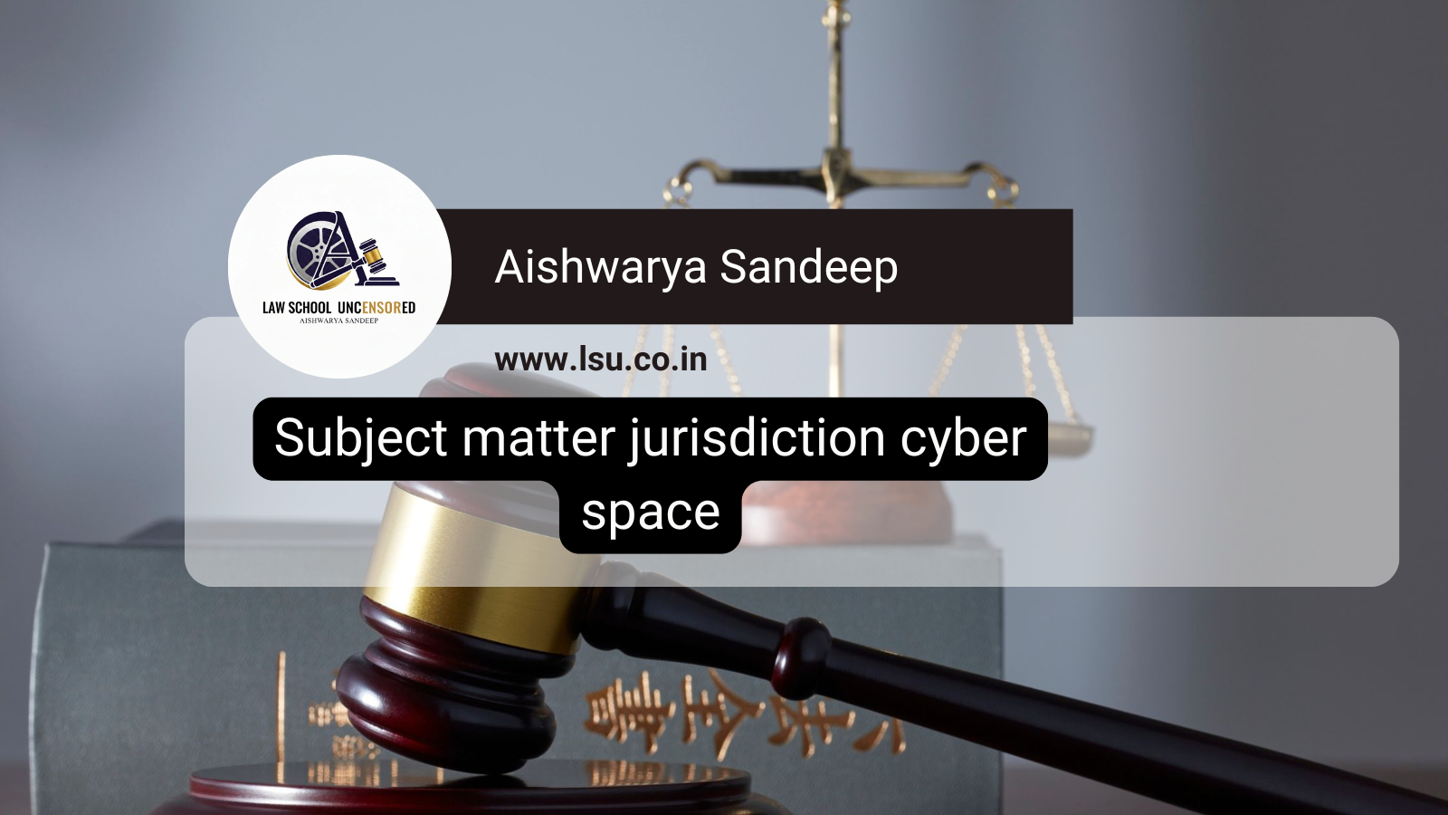 Subject matter jurisdiction cyber space